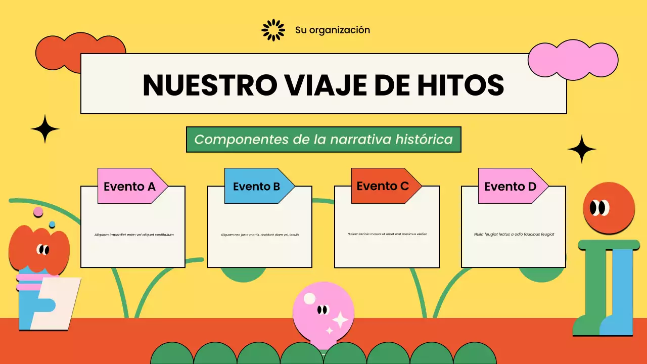 Colorida presentación ilustrada para organizaciones sin ánimo de lucro