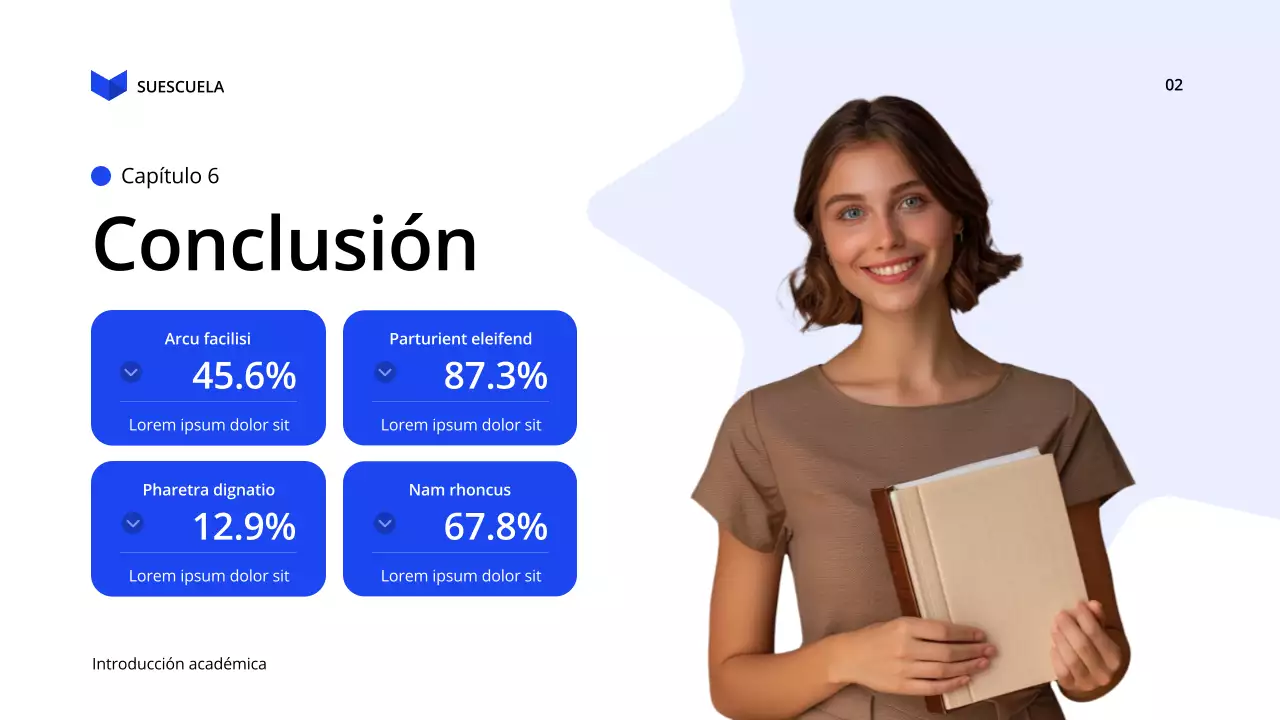 conferencia sobre la educación moderna azul