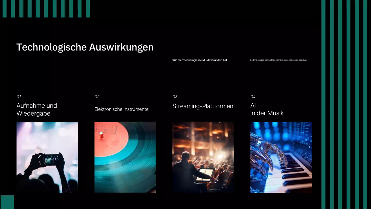 schwarze klassische Musikpräsentation
