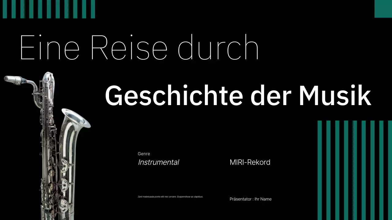 schwarze klassische Musikpräsentation