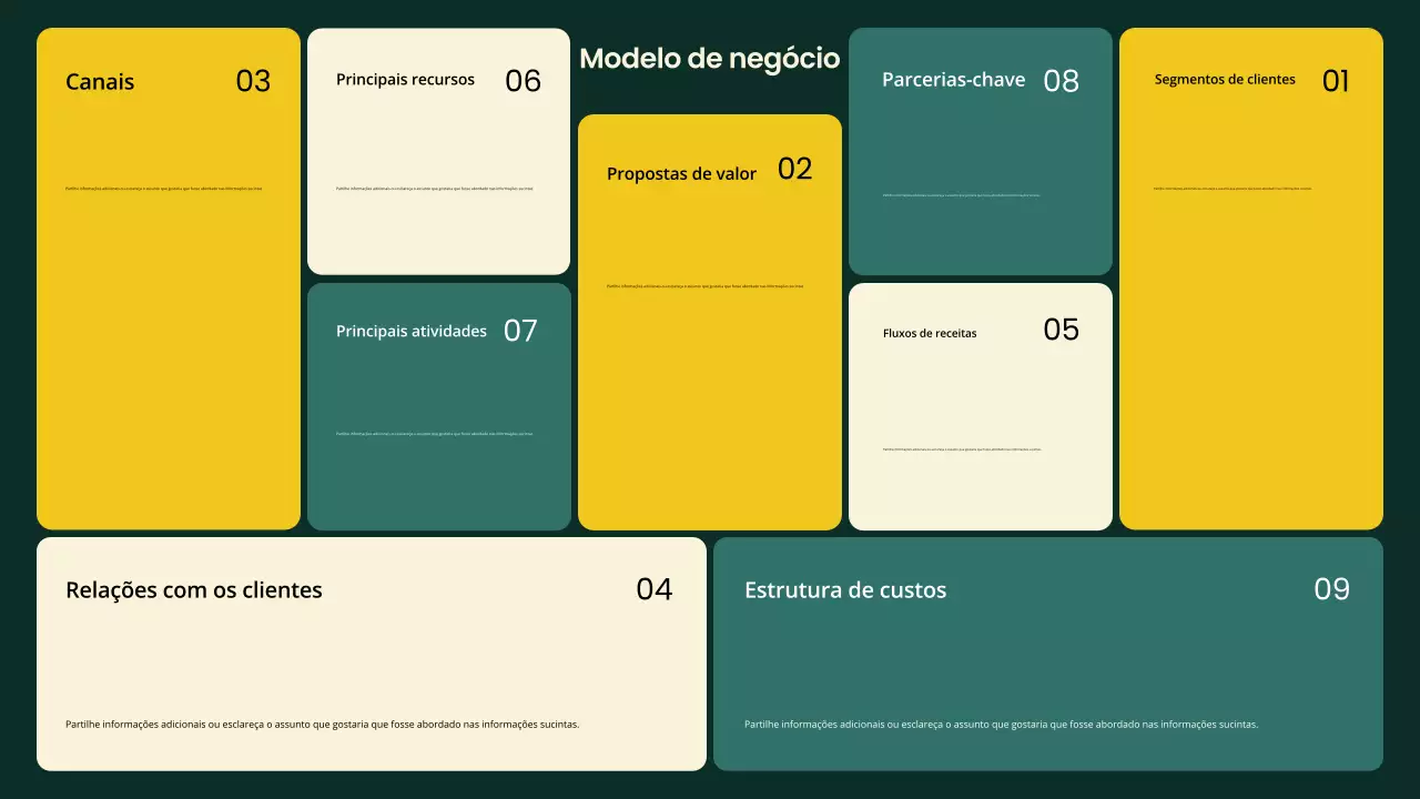 plano de negócios moderno em azul-petróleo
