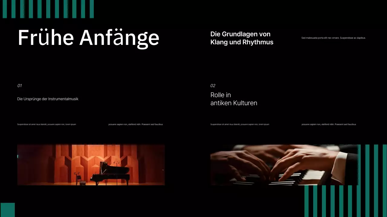 schwarze klassische Musikpräsentation