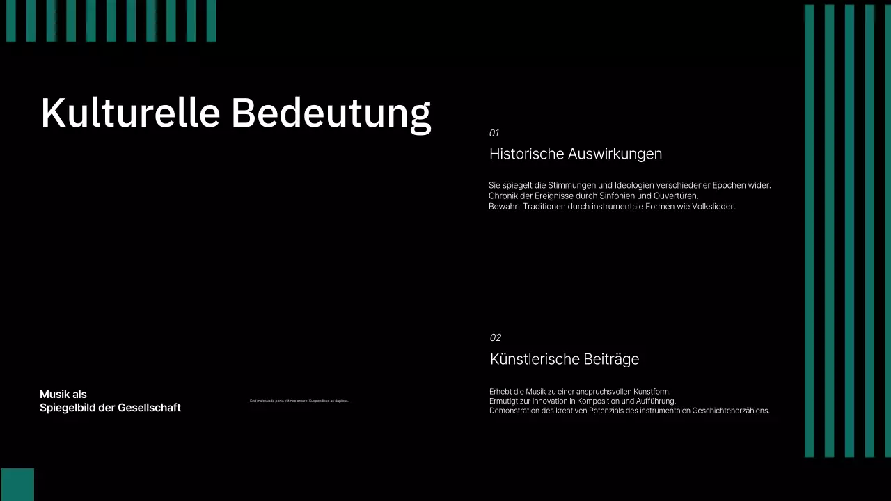 schwarze klassische Musikpräsentation