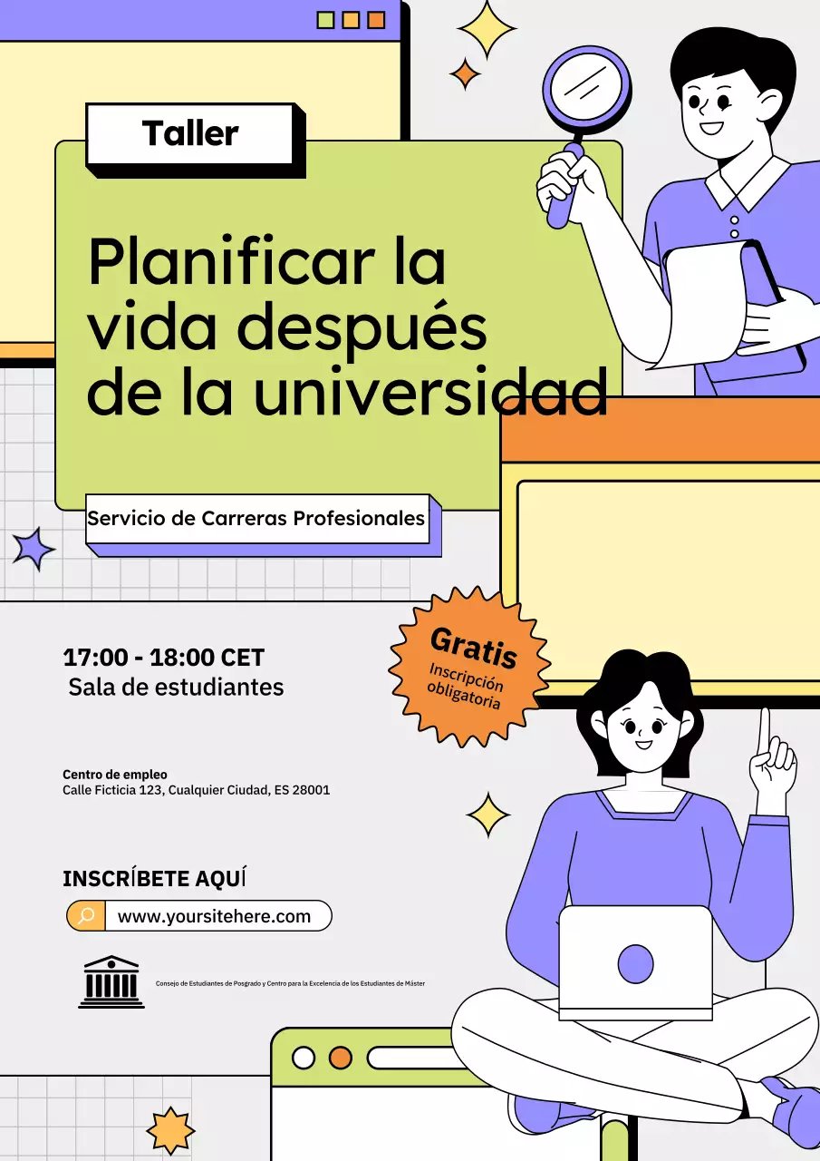 cartel del taller sobre la carrera moderna