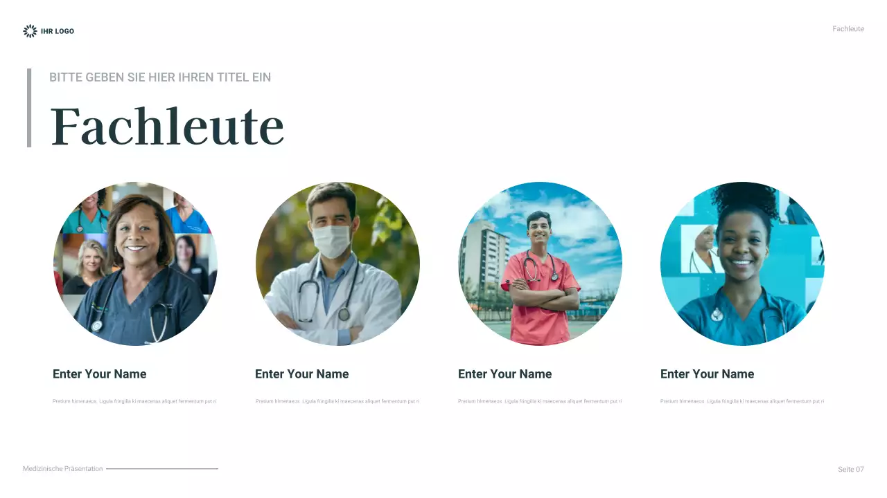 teal professional healthcare präsentation