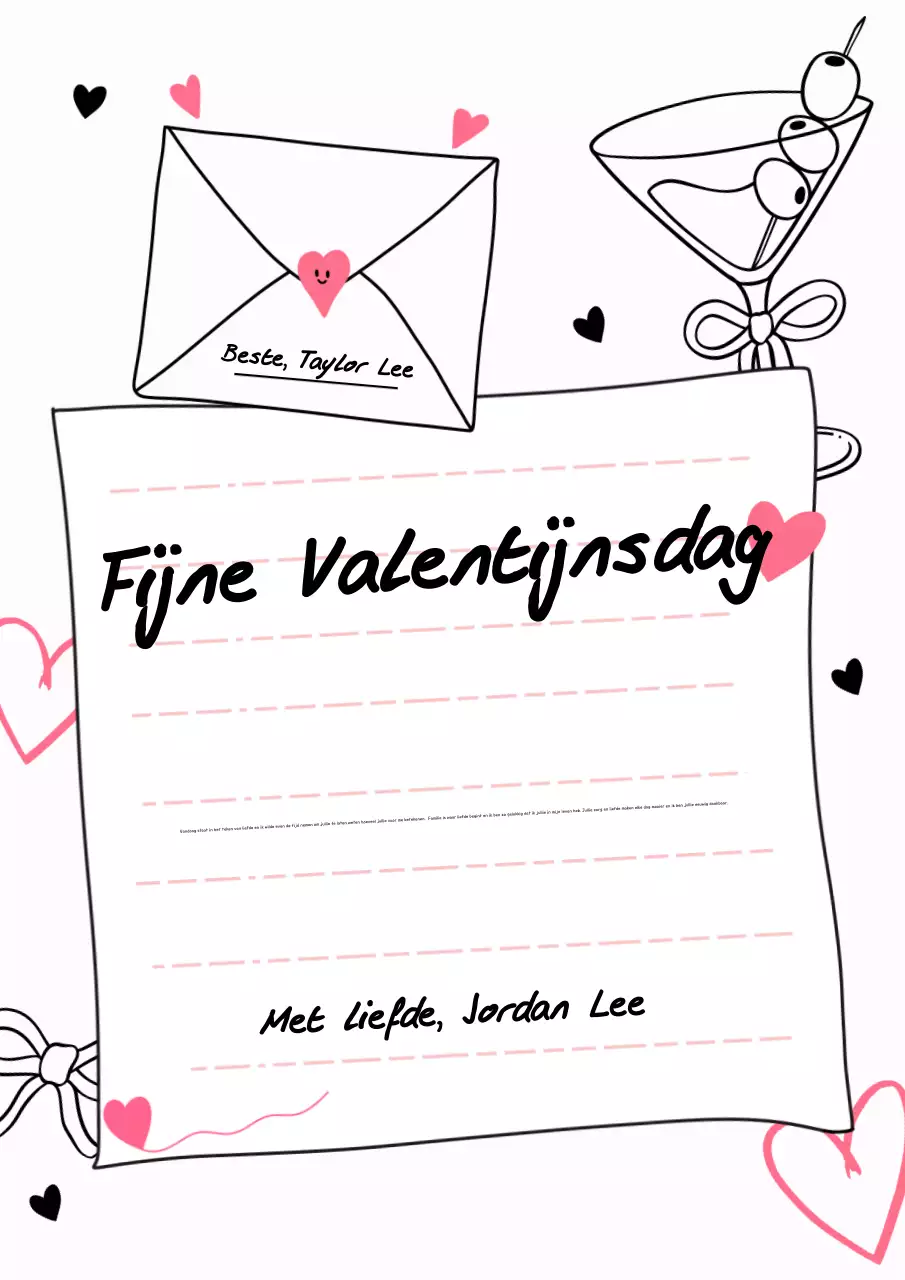 roze romantische liefdeskaart