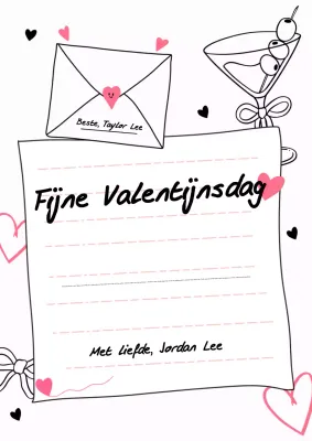 roze romantische liefdeskaart