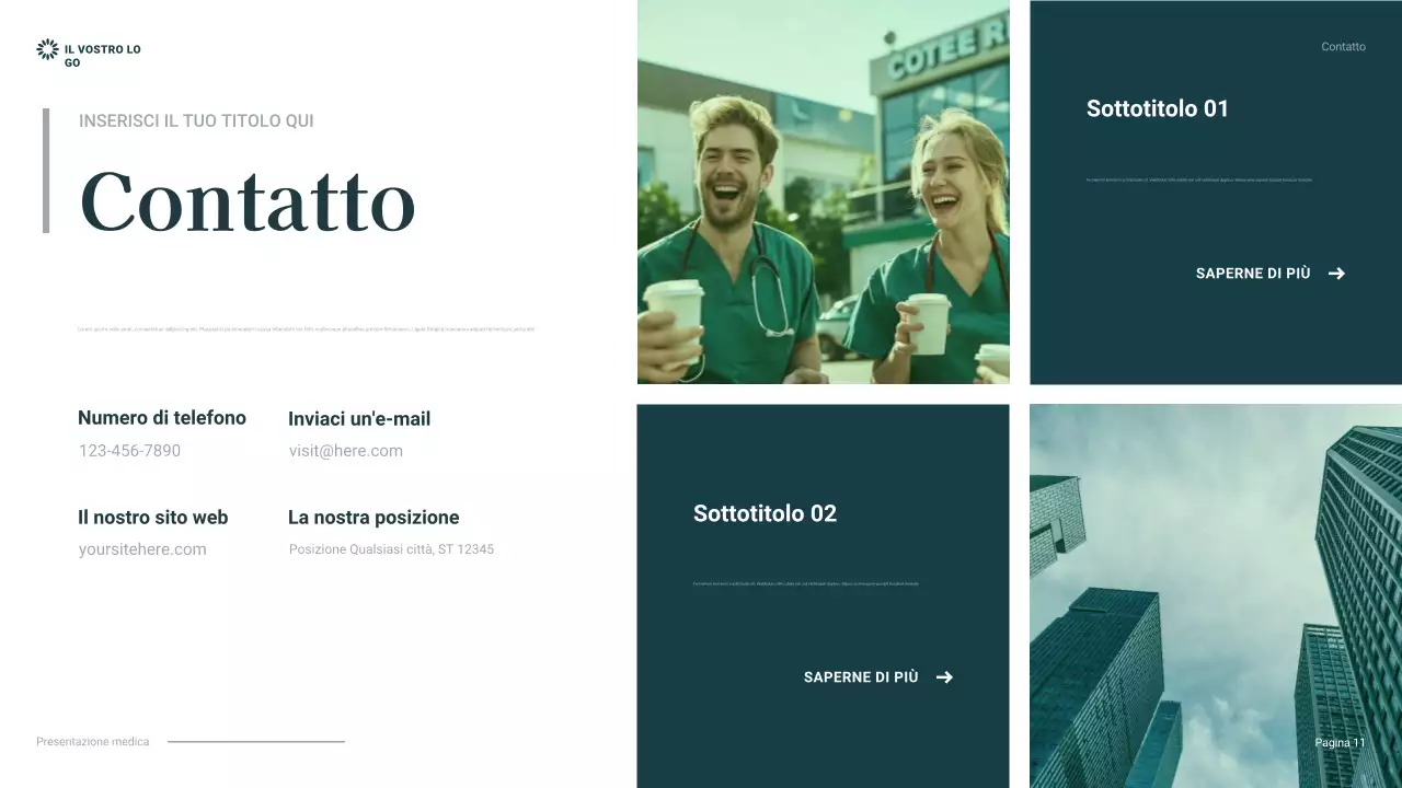 presentazione professionale sanitaria teal