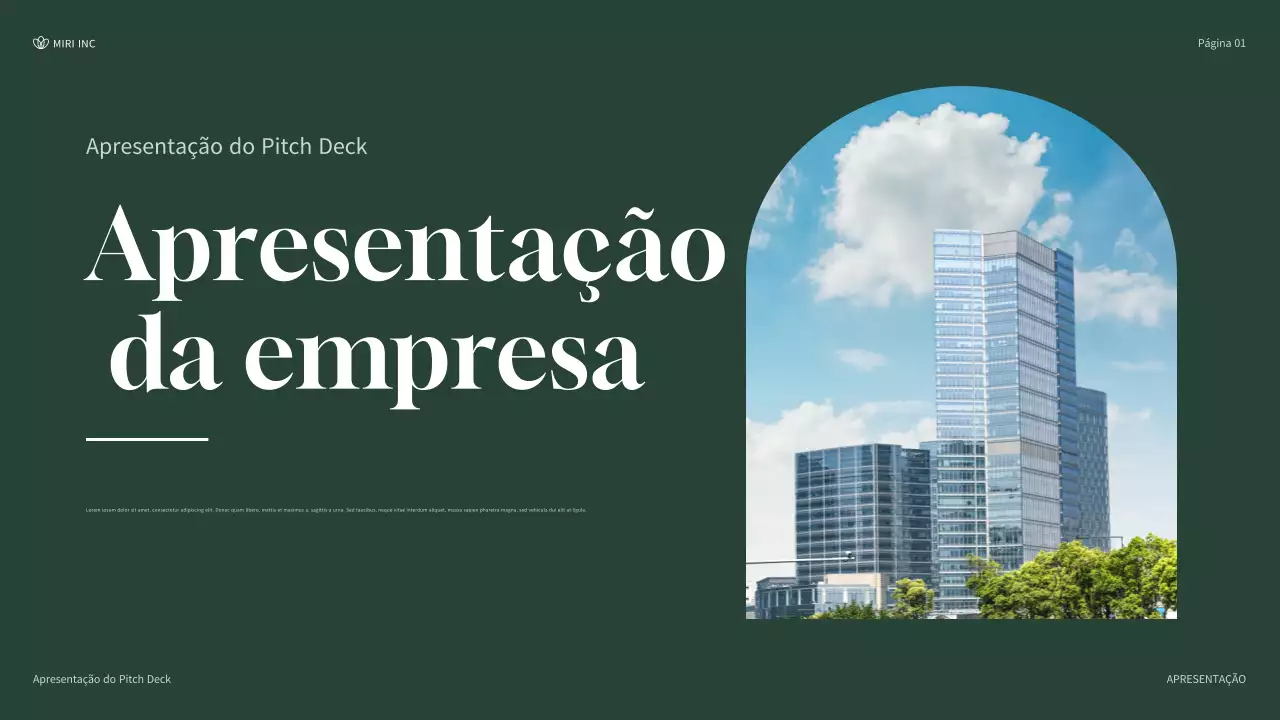 apresentação empresarial moderna e ecológica