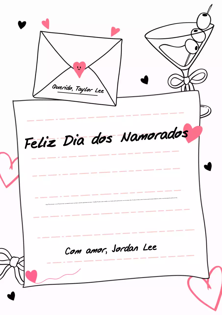 cartão de amor romântico cor-de-rosa