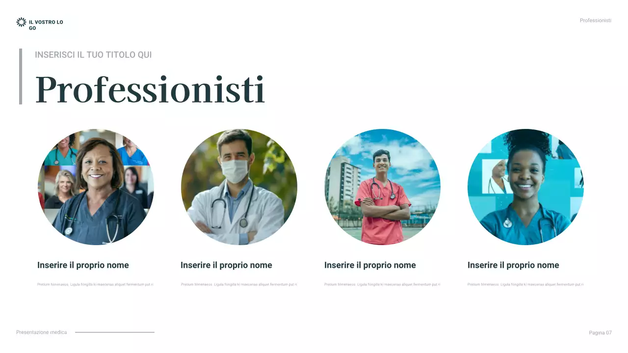 presentazione professionale sanitaria teal