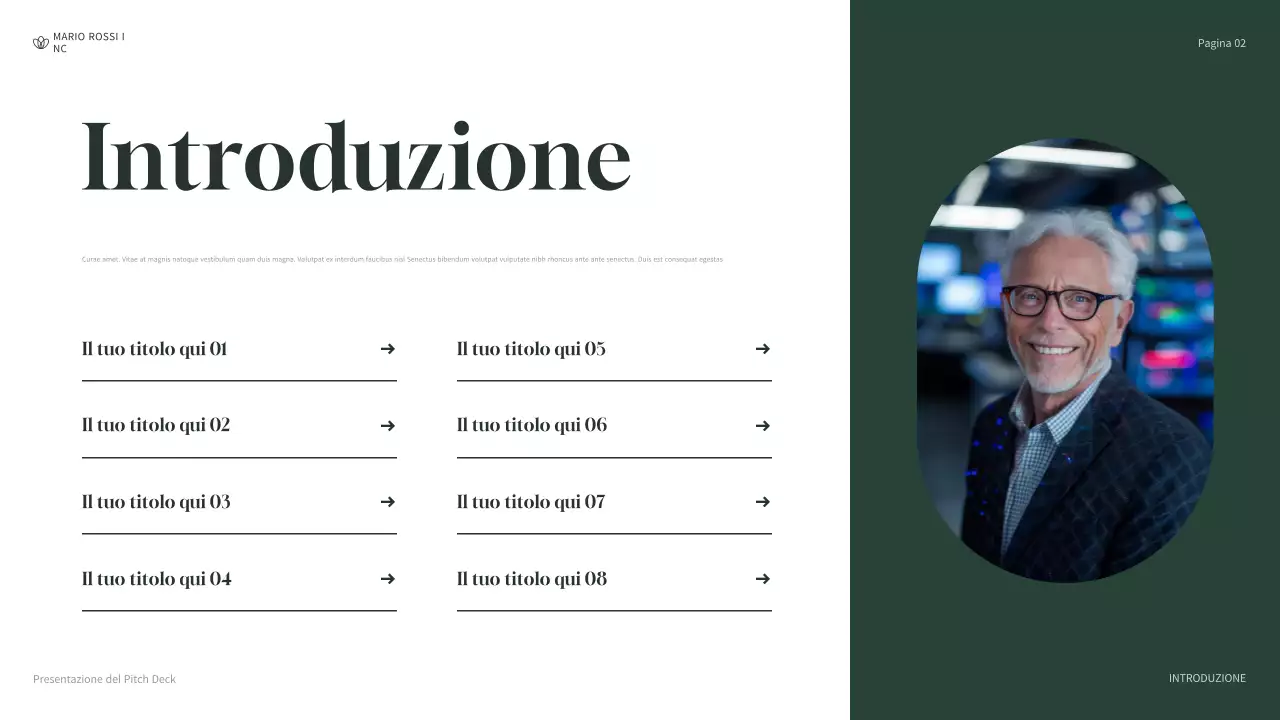 presentazione aziendale moderna e verde