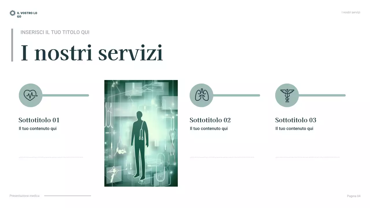 presentazione professionale sanitaria teal