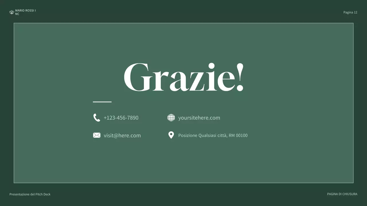 presentazione aziendale moderna e verde