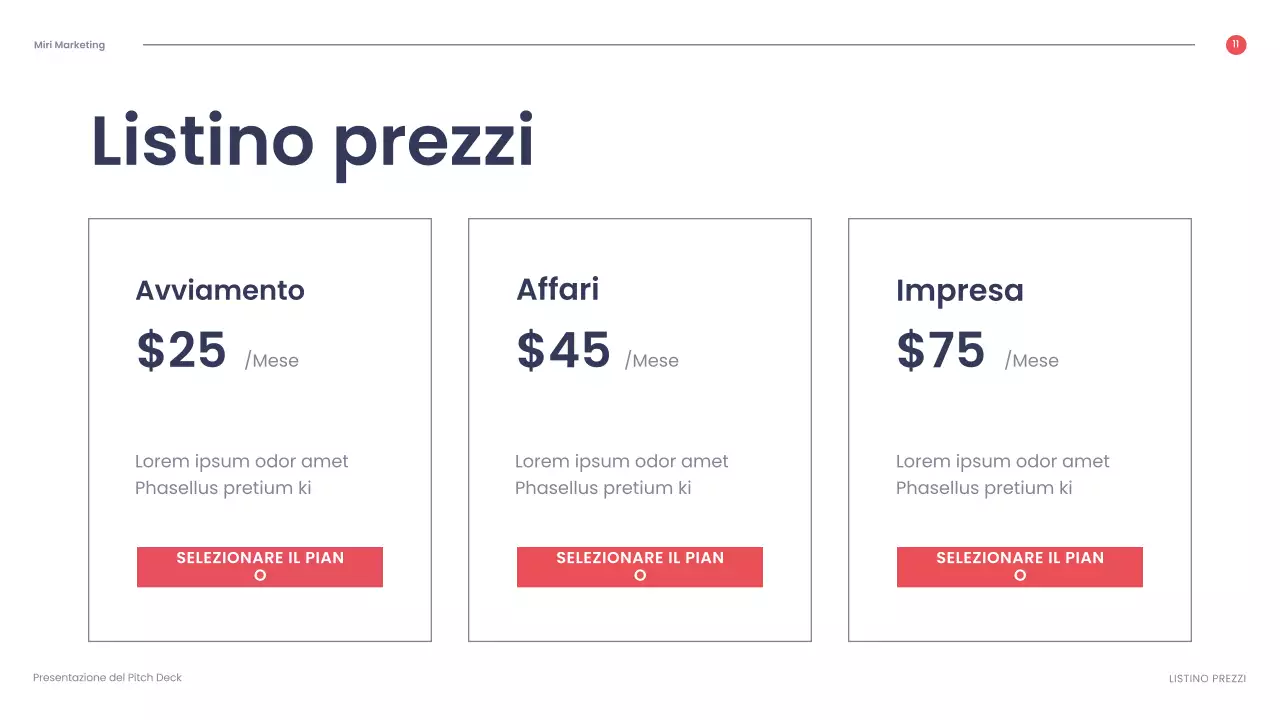 presentazione aziendale geometrica rossa