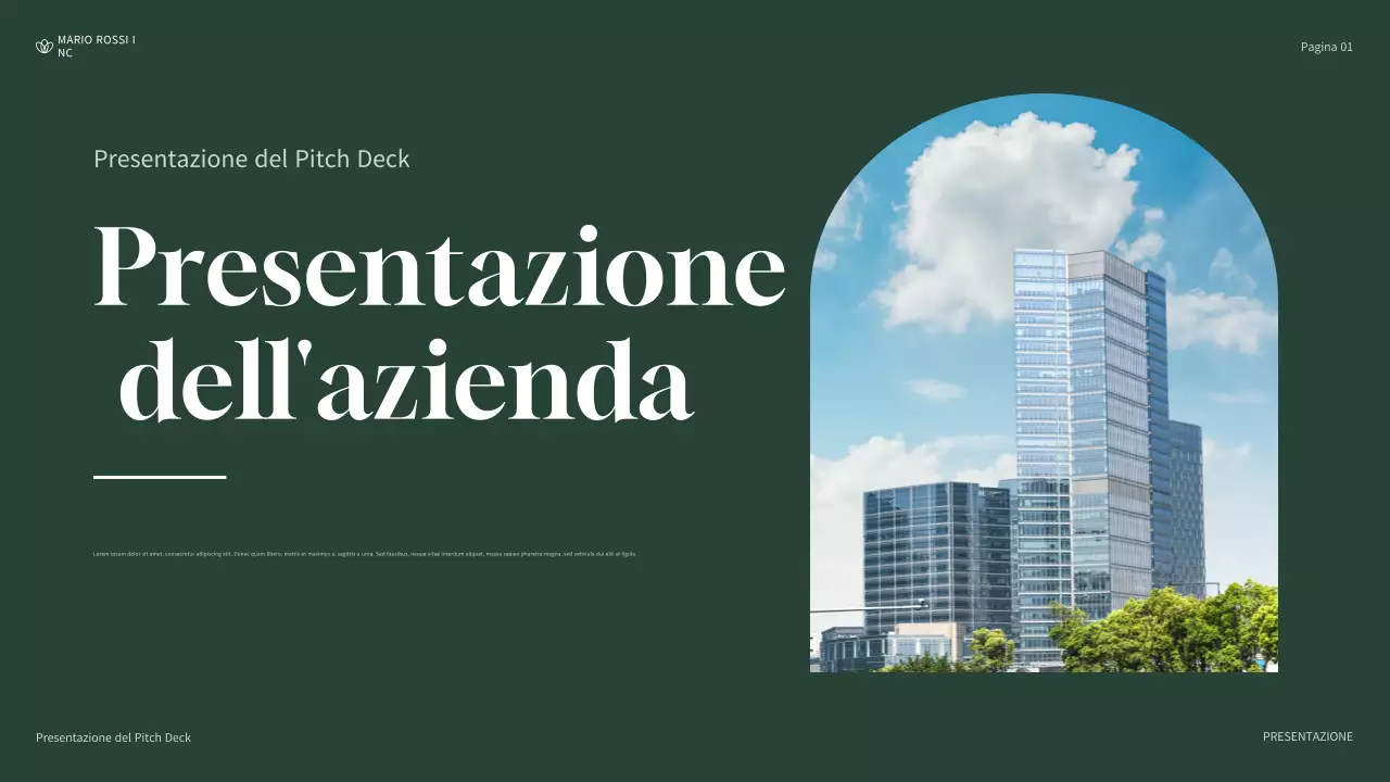 presentazione aziendale moderna e verde