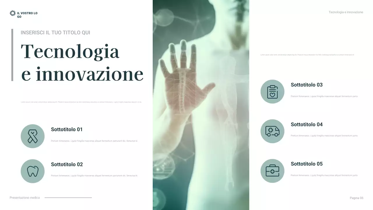 presentazione professionale sanitaria teal