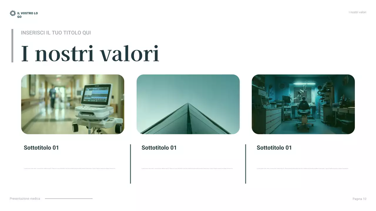 presentazione professionale sanitaria teal