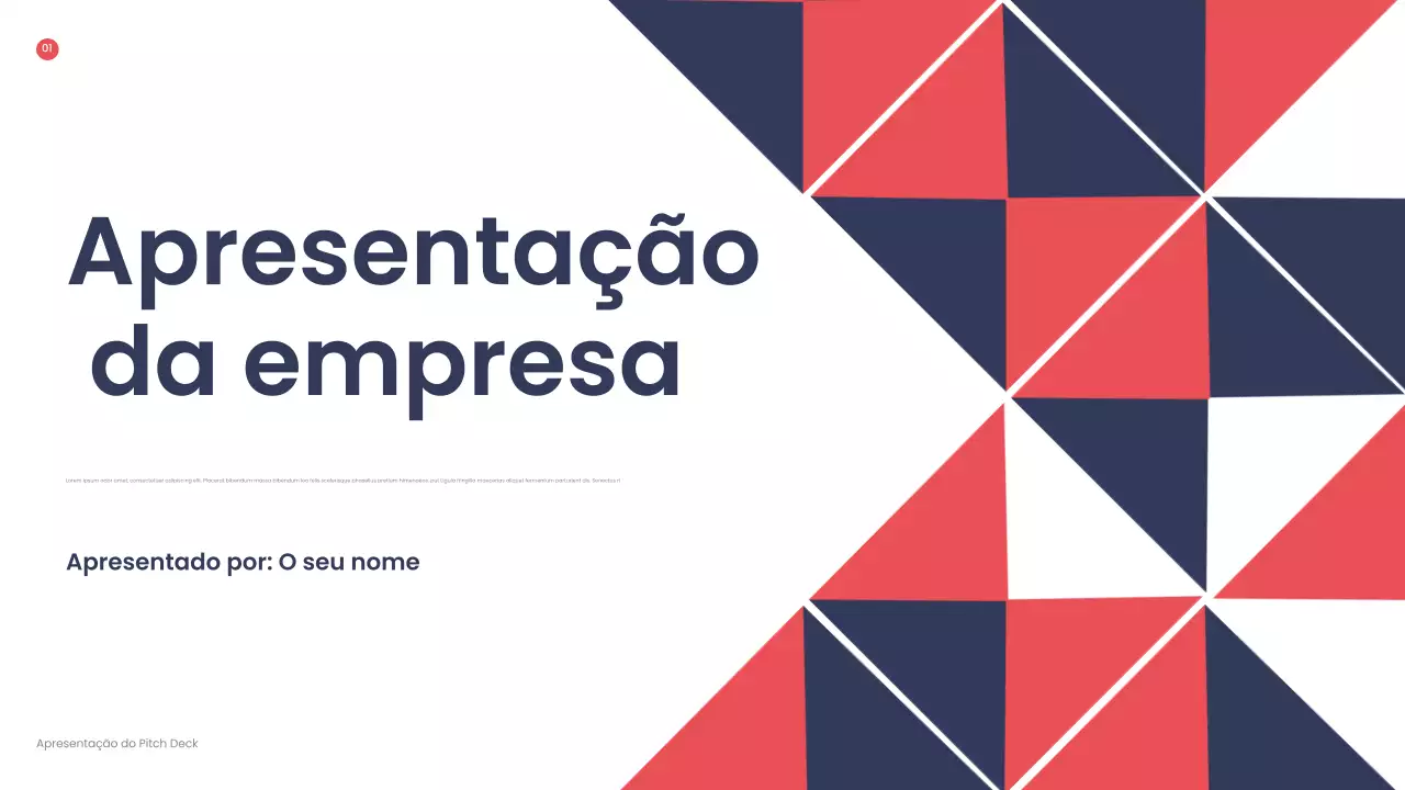 apresentação comercial geométrica vermelha