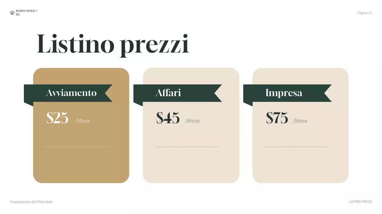 presentazione aziendale moderna e verde