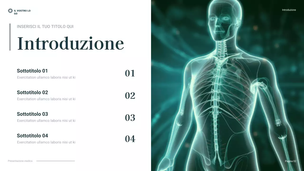 presentazione professionale sanitaria teal