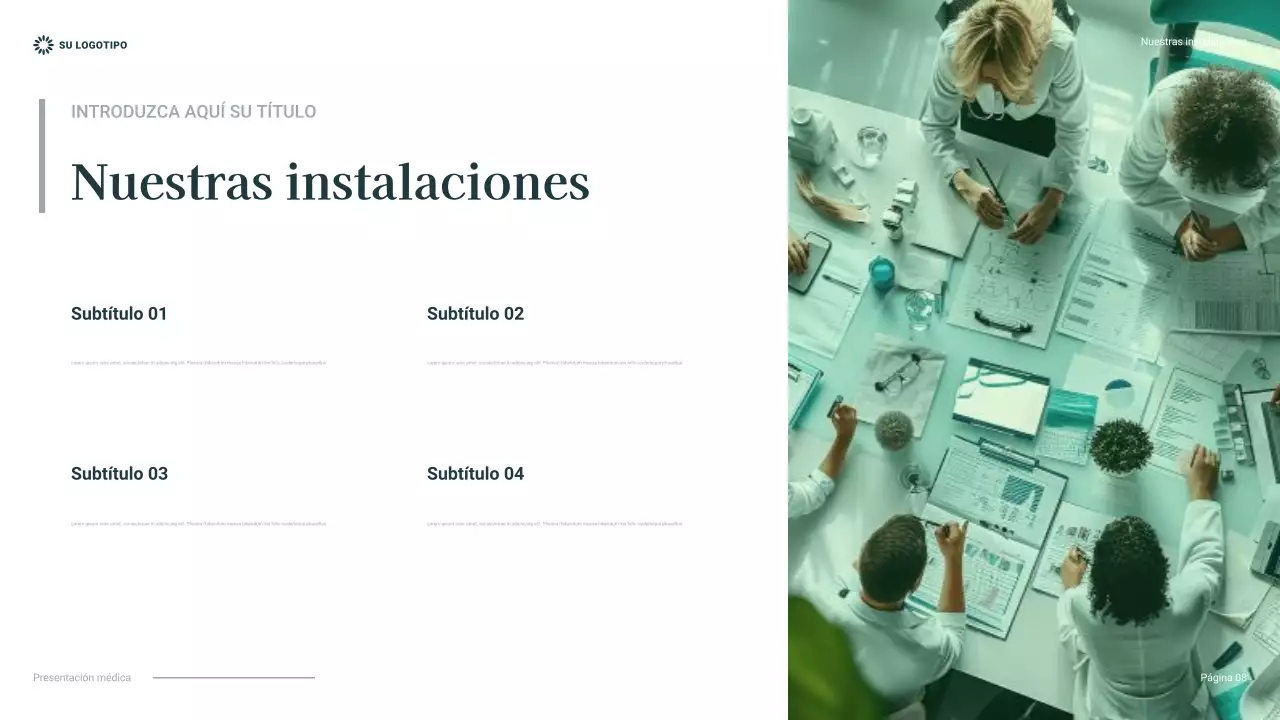 presentación de la atención sanitaria profesional teal