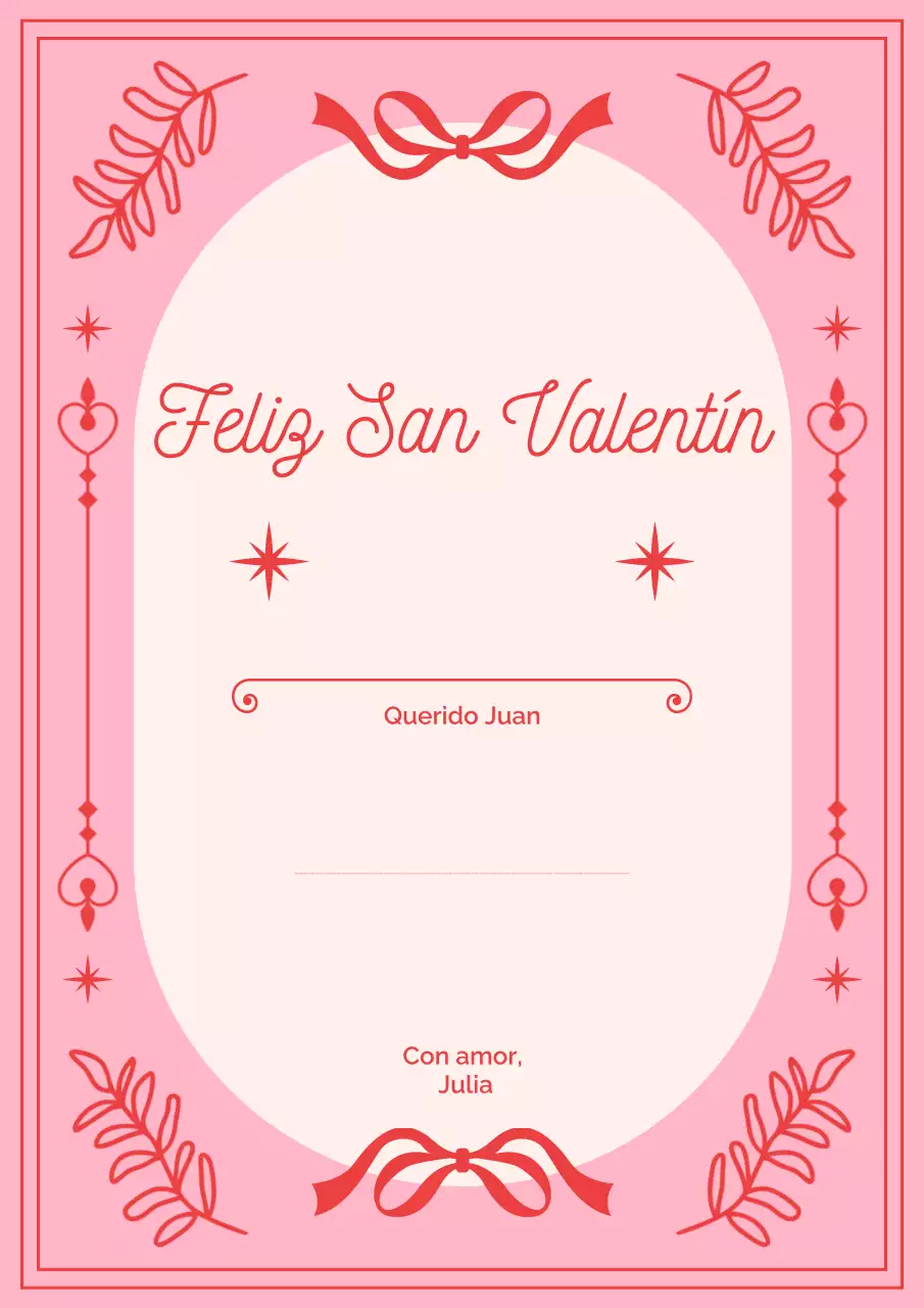 Rosa Elegante Estética Tarjeta de felicitación de San Valentín Carta Cartel