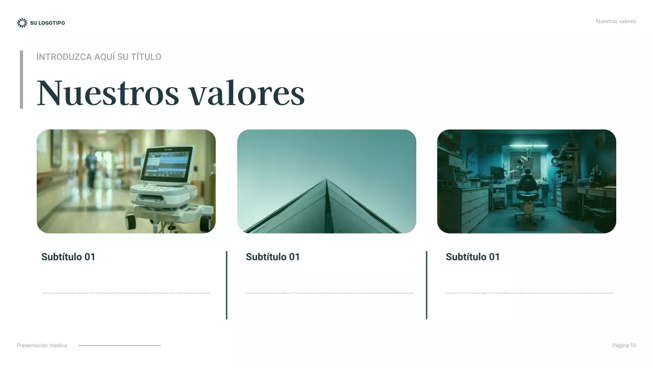 presentación de la atención sanitaria profesional teal