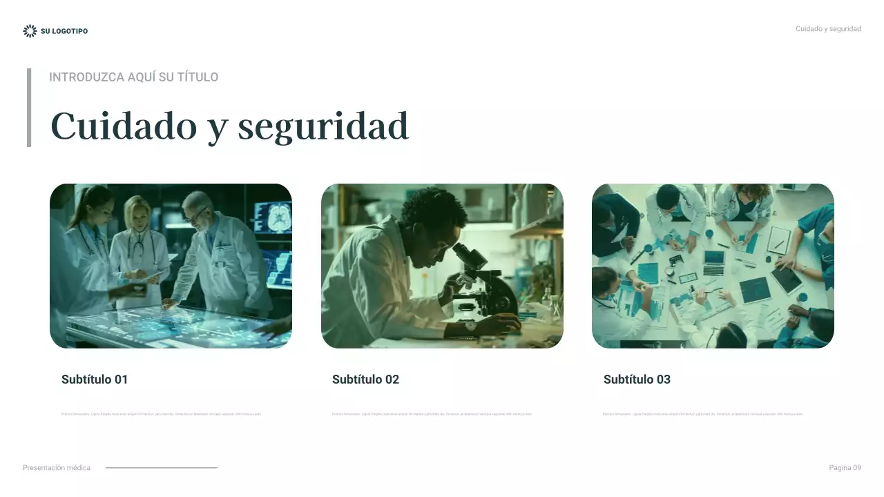 presentación de la atención sanitaria profesional teal