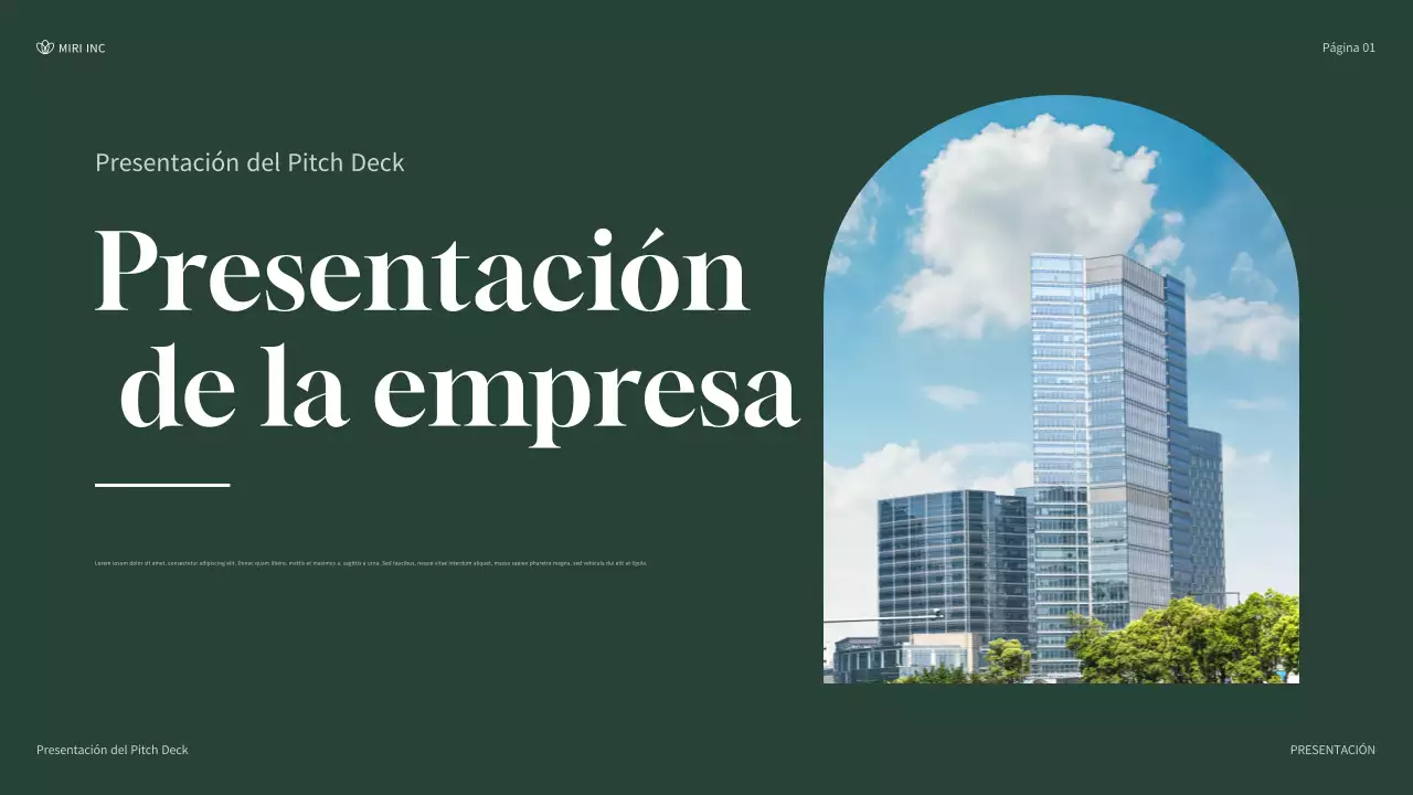 presentación de empresa moderna y ecológica