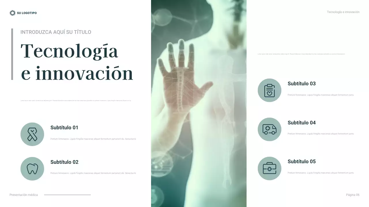 presentación de la atención sanitaria profesional teal