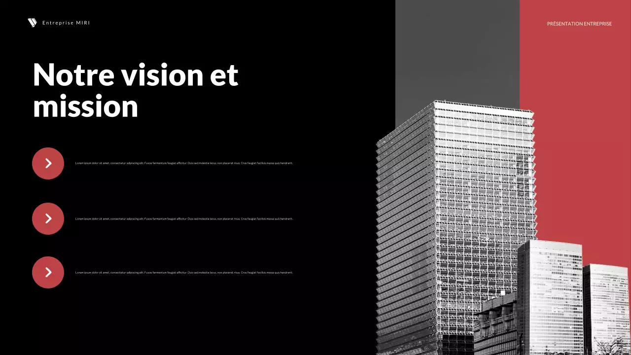 le discours d'entreprise moderne et rouge