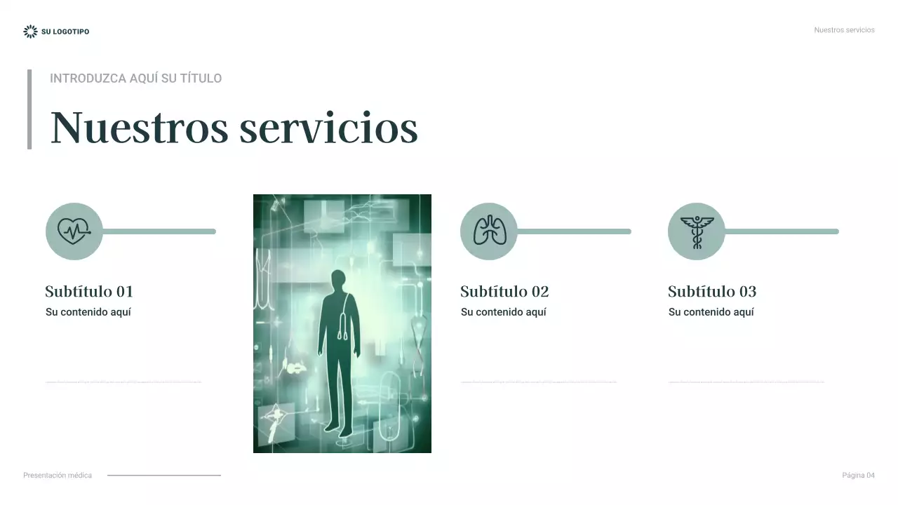 presentación de la atención sanitaria profesional teal