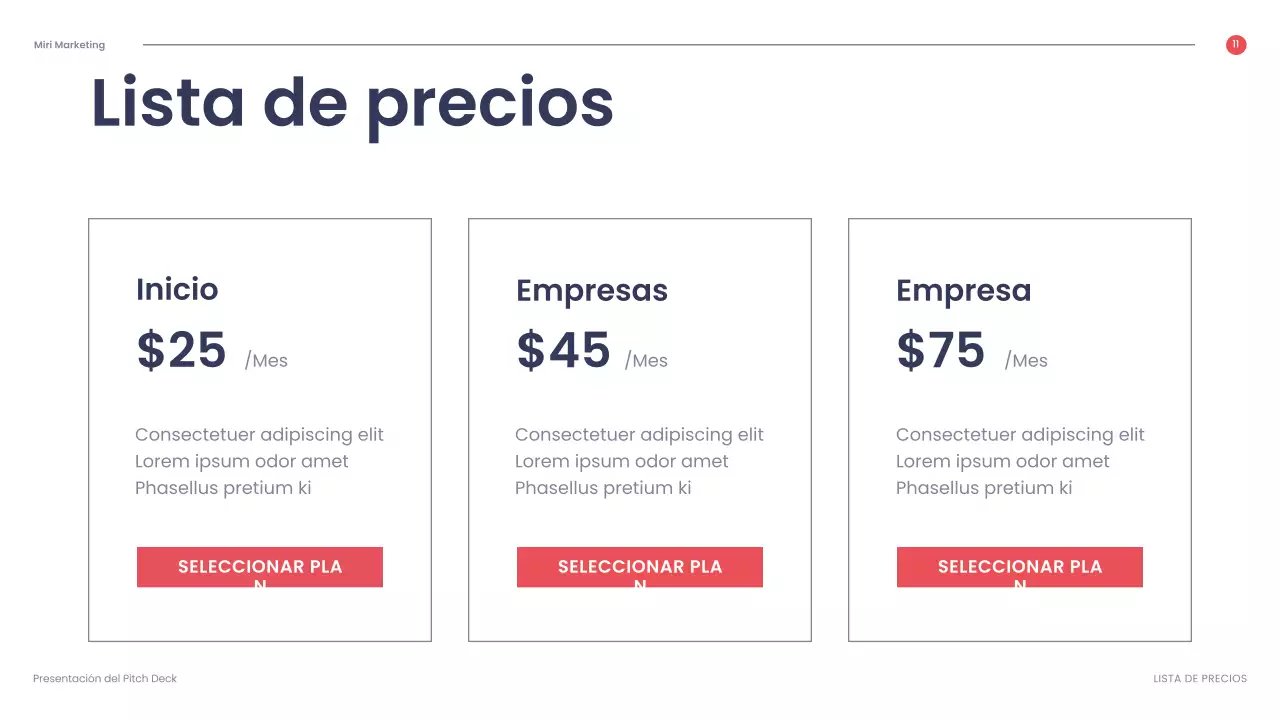 presentación empresarial geométrica roja