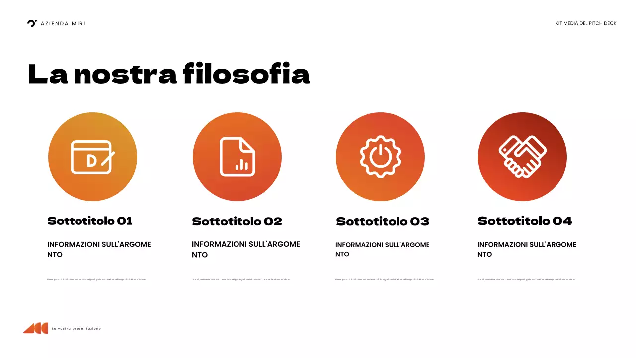 presentazione dei media in grassetto arancione