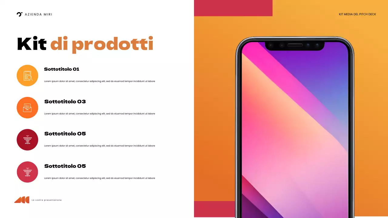 presentazione dei media in grassetto arancione