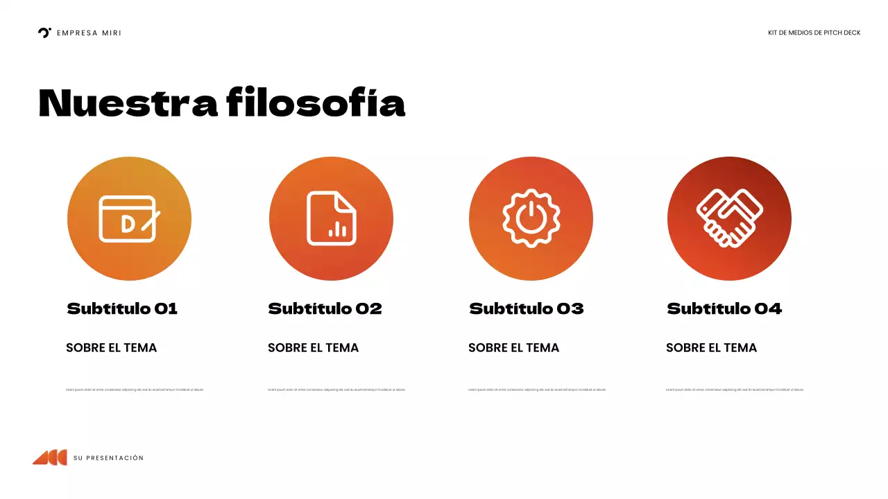 presentación de orange bold media