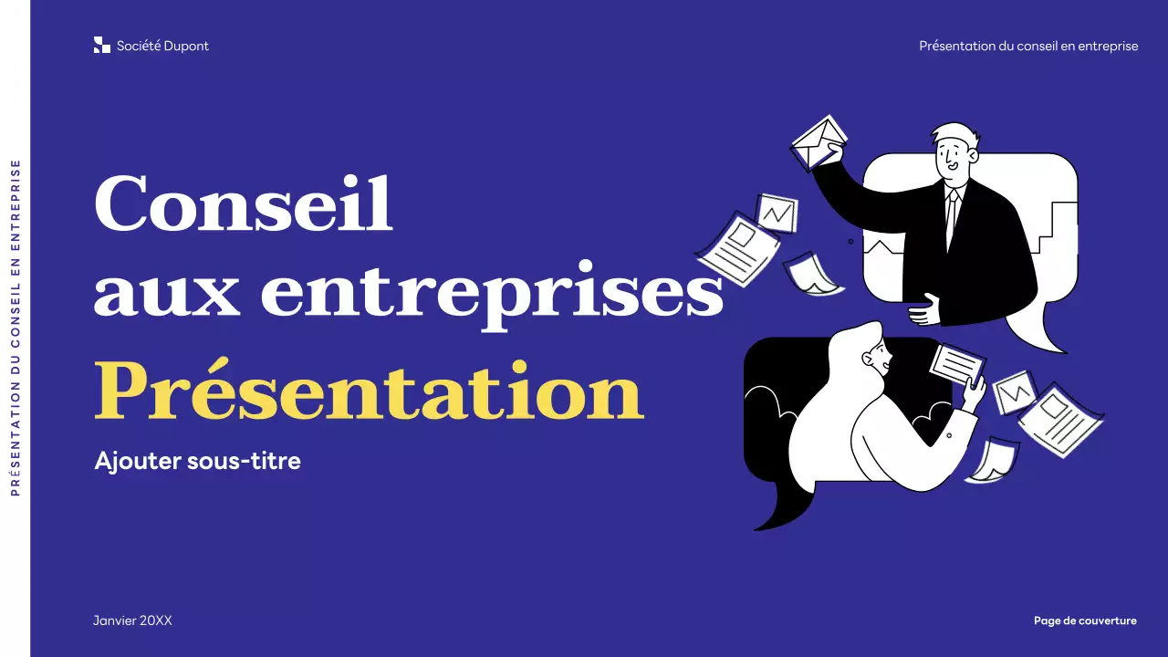 Présentation d'entreprise moderne de couleur bleue