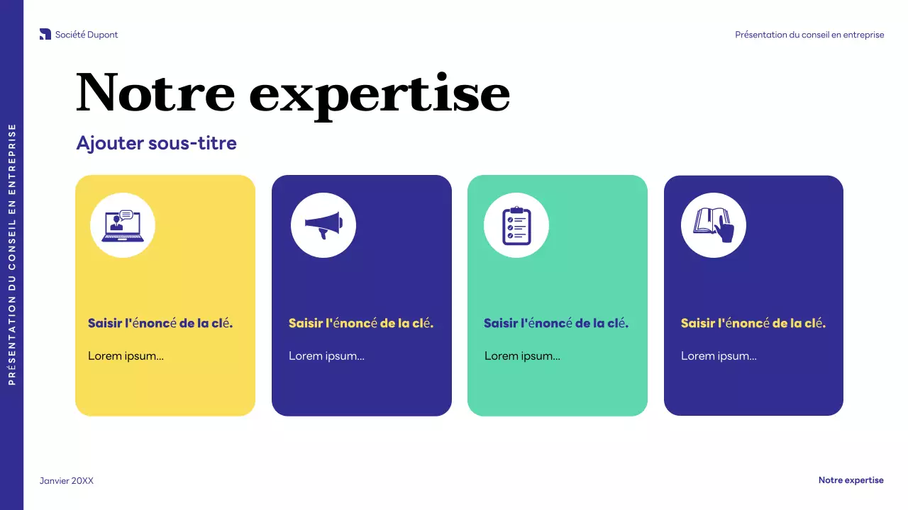 Présentation d'entreprise moderne de couleur bleue