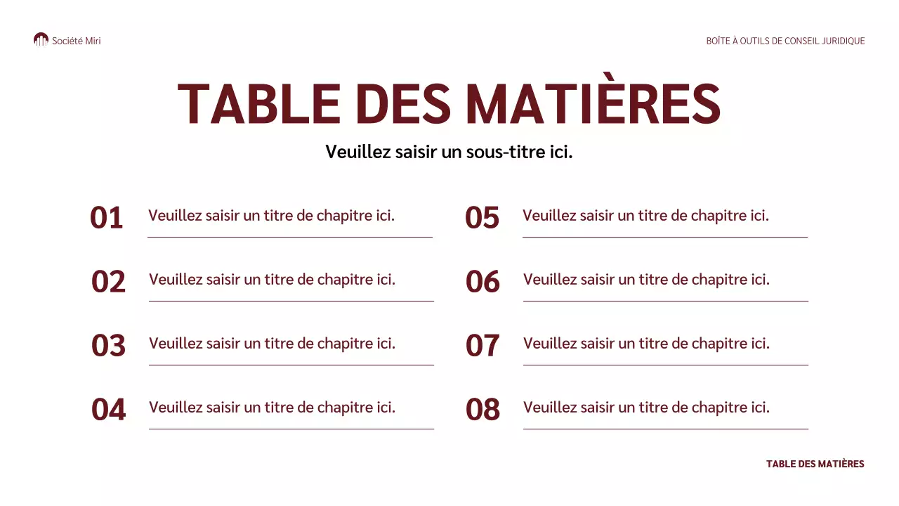 présentation juridique classique marron