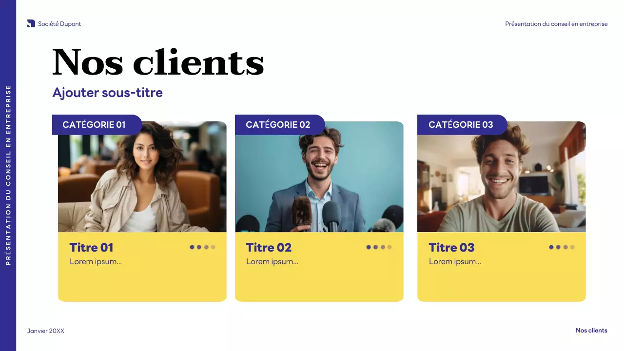 Présentation d'entreprise moderne de couleur bleue