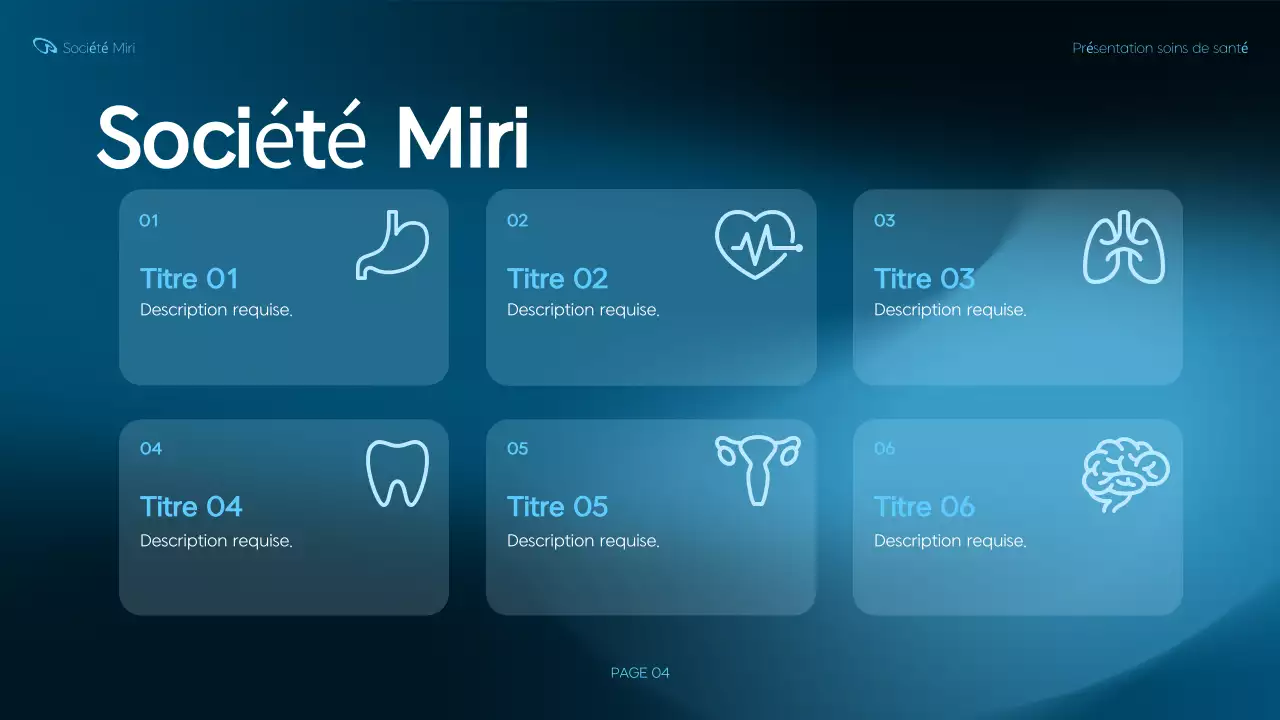 présentation des soins de santé modernes bleus
