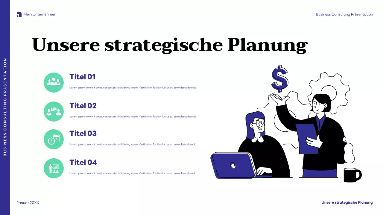 blaue moderne Business-Präsentation