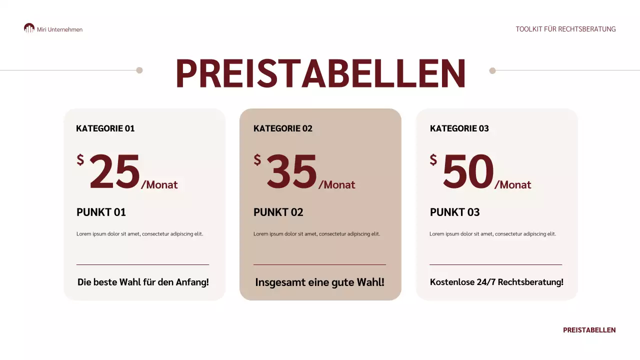 kastanienbraune klassische juristische Präsentation