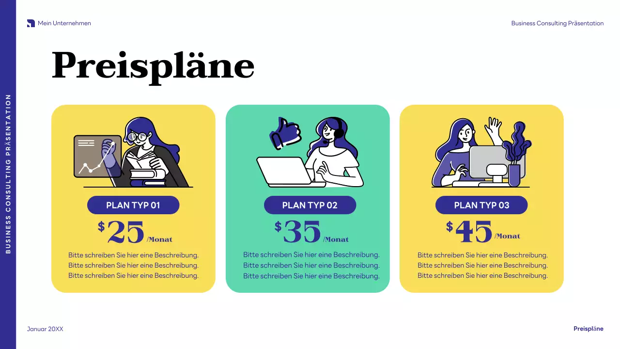 blaue moderne Business-Präsentation