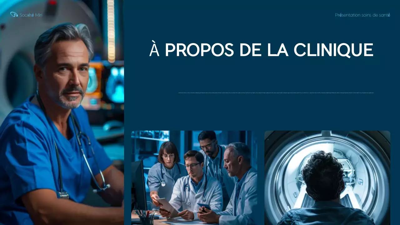 présentation des soins de santé modernes bleus