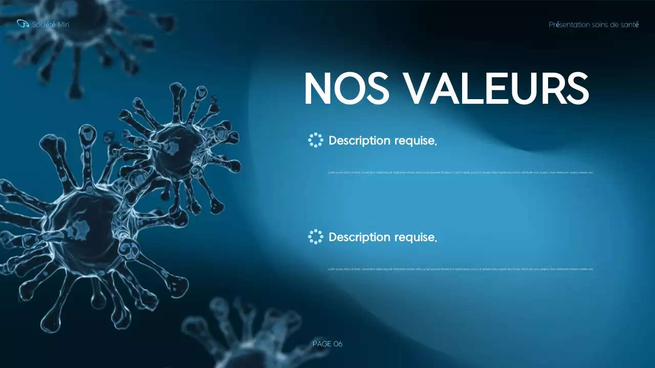 présentation des soins de santé modernes bleus