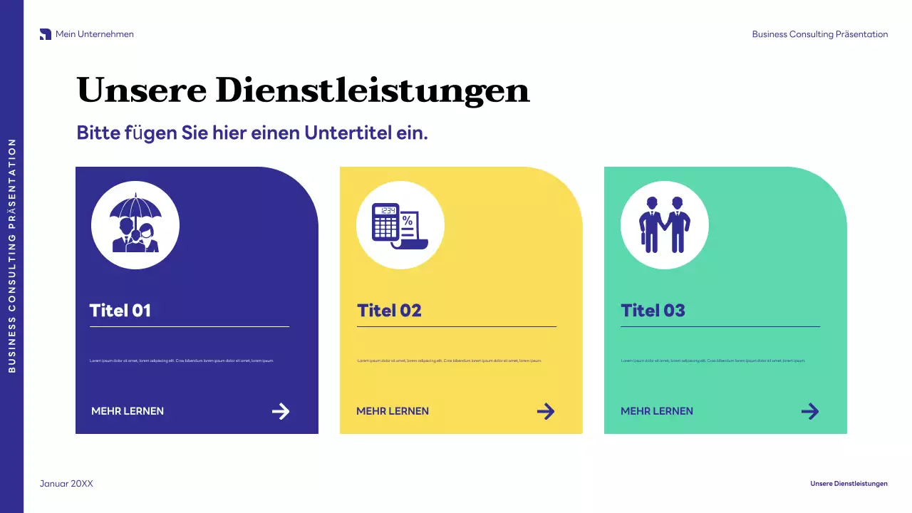 blaue moderne Business-Präsentation