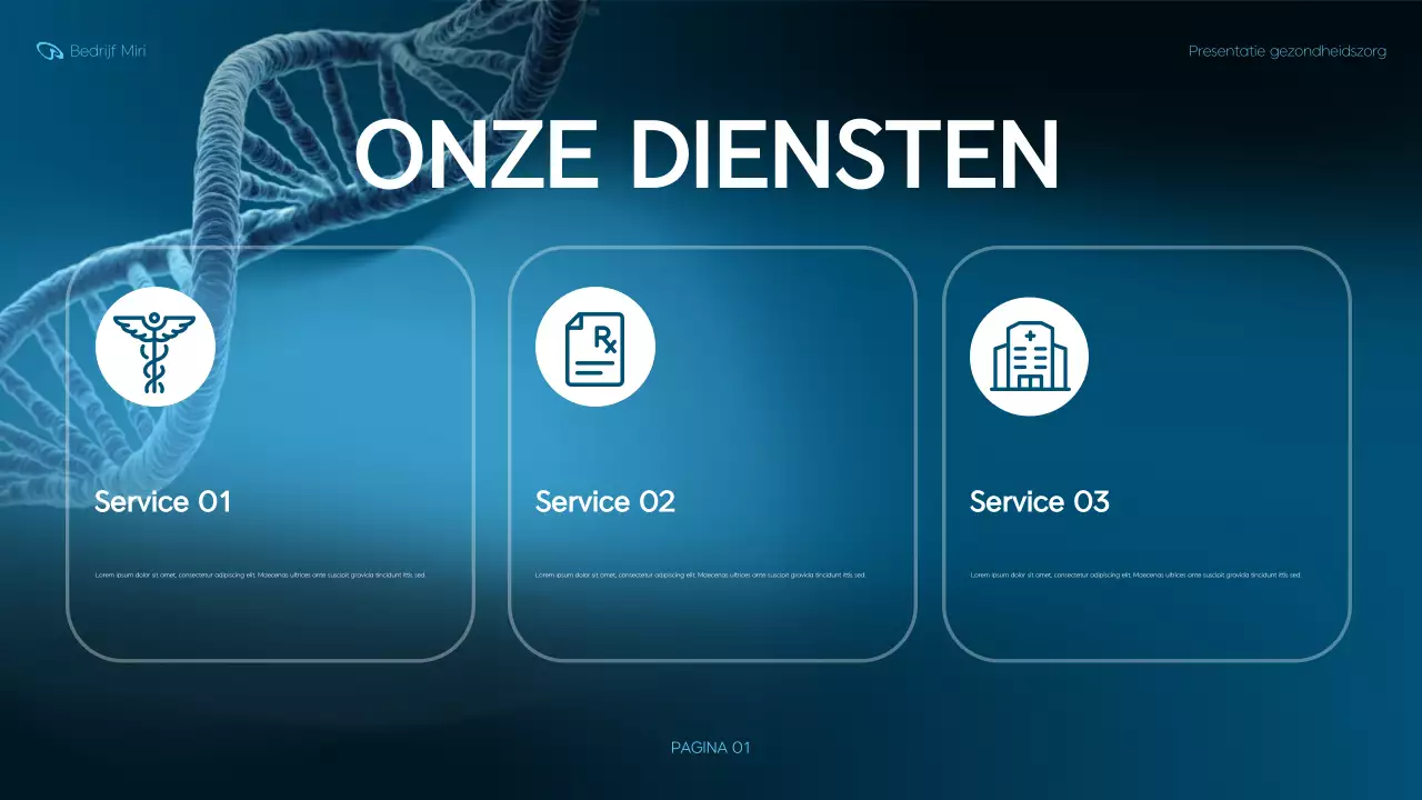 presentatie blauwe moderne gezondheidszorg