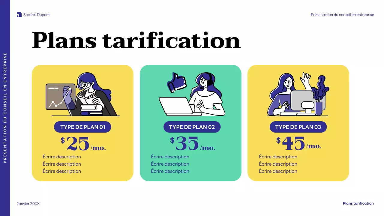 Présentation d'entreprise moderne de couleur bleue